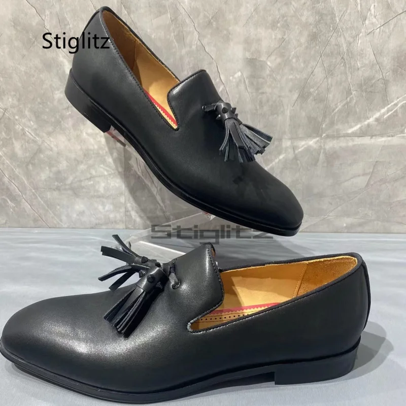 Black Genuine Leather Tassel Loafers Men's Shoes Luxury Flats Casual Shoes Handmade Slip On Dress Business Shoes Men Party Shoes
Black Genuine Leather Tassel Loafers Men's Shoes Luxury Flats Casual Shoes Handmade Slip On Dress Business Shoes Men Party Shoes