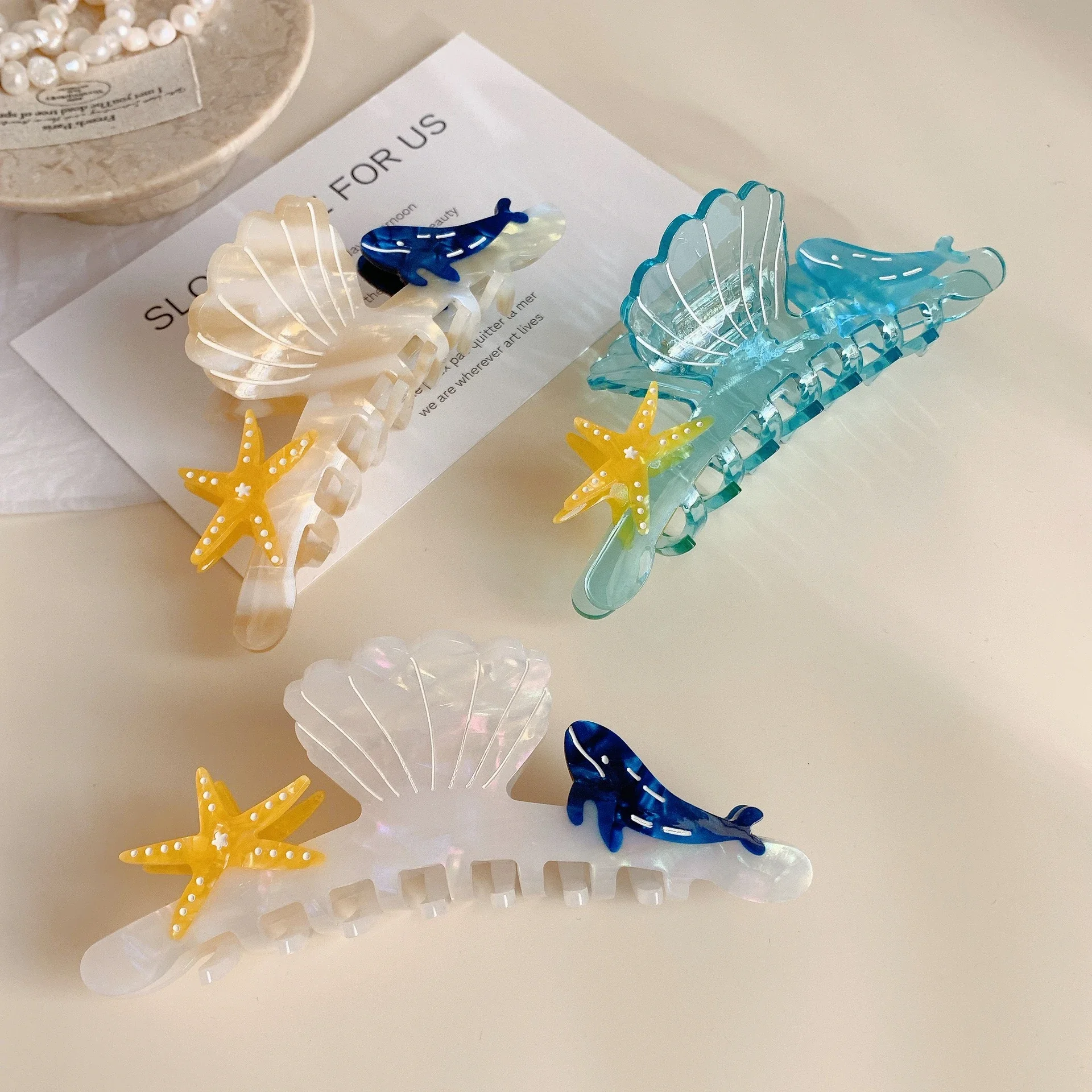 New Starfish Goldfish Hair Claw Acetate Korean Ins Ocean Claw Clips Transparent Large Shark Clip for Women Girl Hair Accessories
New Starfish Goldfish Hair Claw Acetate Korean Ins Ocean Claw Clips Transparent Large Shark Clip for Women Girl Hair Accessories