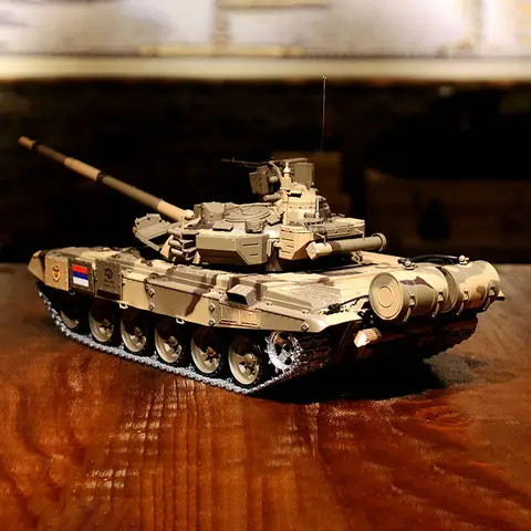 HENG LONG 3938 1/16 Scale 7.0 Upgraded Russia T90 RTR RC Tank Metal Tracks Remote Control Car Toys 2.4G Gift TH17849-SMT4