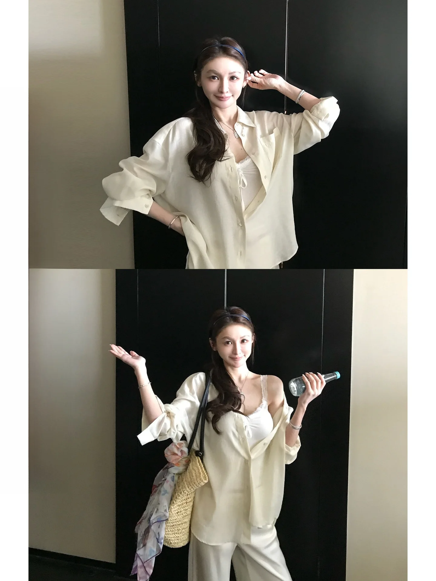 Skk Store Long Sleeve Loose Women's Shirt Foggy Smooth Acetate Fabric Commute Style Casual Comfortable Polyester Blend Shirt
Skk Store Long Sleeve Loose Women's Shirt Foggy Smooth Acetate Fabric Commute Style Casual Comfortable Polyester Blend Shirt