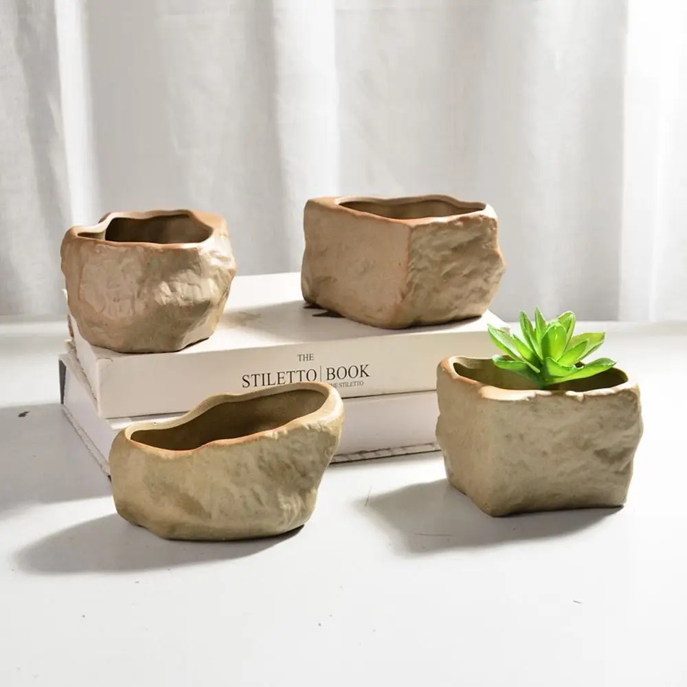 Ceramic Succulent Plant Pots Stone Shape Wear Resistant Plant Flower Pot with Drainage Hole Plants Growing Container
Ceramic Succulent Plant Pots Stone Shape Wear Resistant Plant Flower Pot with Drainage Hole Plants Growing Container