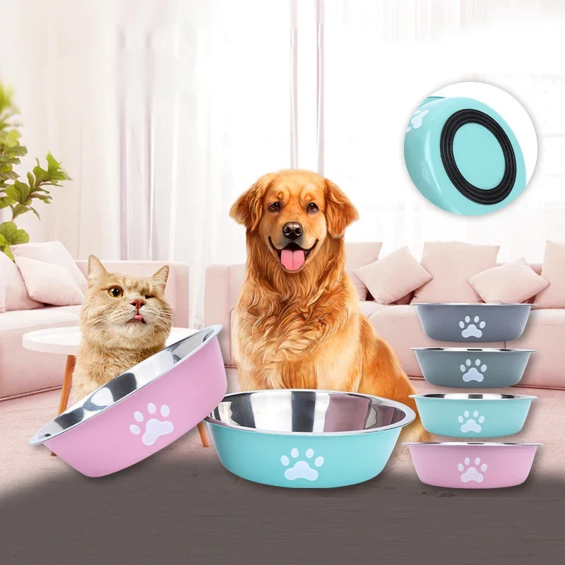 New stainless steel dog basin paw print pet supplies cat bowl dog bowl silicone anti-slip design pet drinking water feeding bowl
New stainless steel dog basin paw print pet supplies cat bowl dog bowl silicone anti-slip design pet drinking water feeding bowl