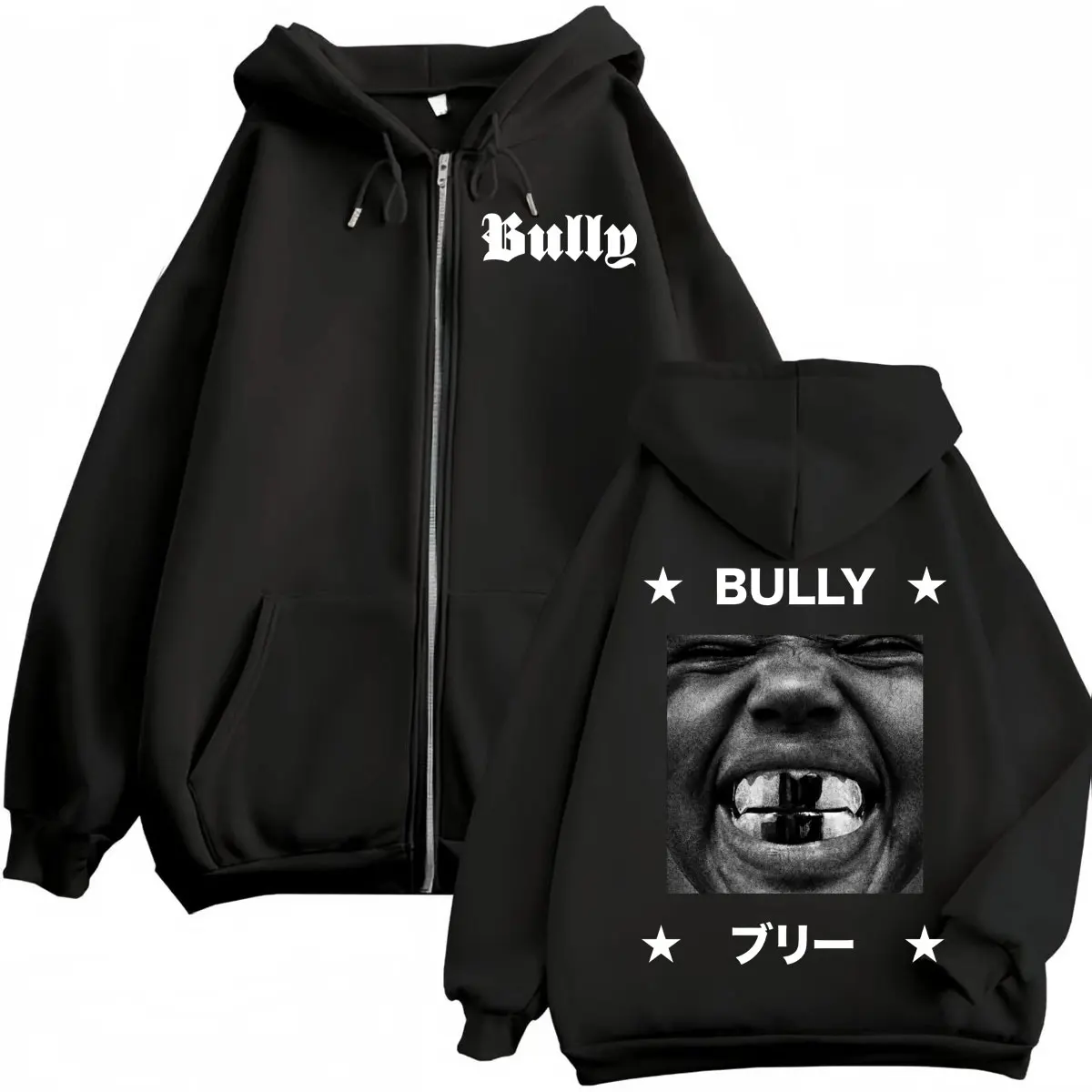 Rapper Kanye West Bully Graphic Zipper Hoodies Fashion Vintage Zip Up Hooded Sweatshirts Men Women Casual Oversized Pullovers
Rapper Kanye West Bully Graphic Zipper Hoodies Fashion Vintage Zip Up Hooded Sweatshirts Men Women Casual Oversized Pullovers
