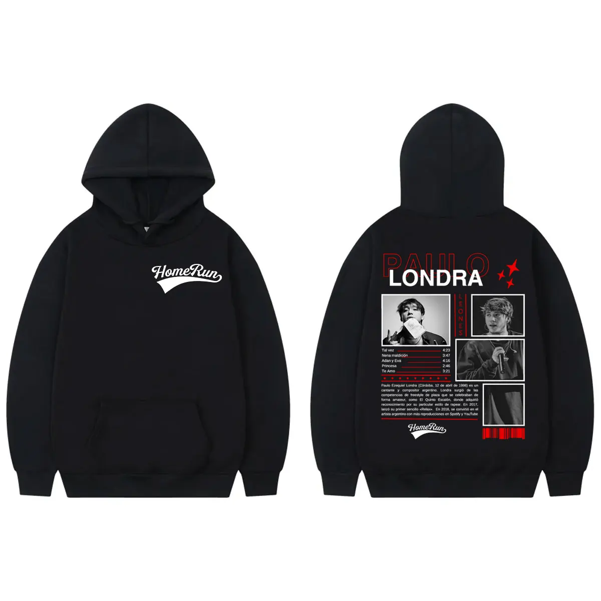 Rapper Paulo Londra Homerun Print Hoodie Men's Clothing Fashion Hip Hop Vintage Pullovers Autumn Winter Casual Loose Sweatshirts
Rapper Paulo Londra Homerun Print Hoodie Men's Clothing Fashion Hip Hop Vintage Pullovers Autumn Winter Casual Loose Sweatshirts