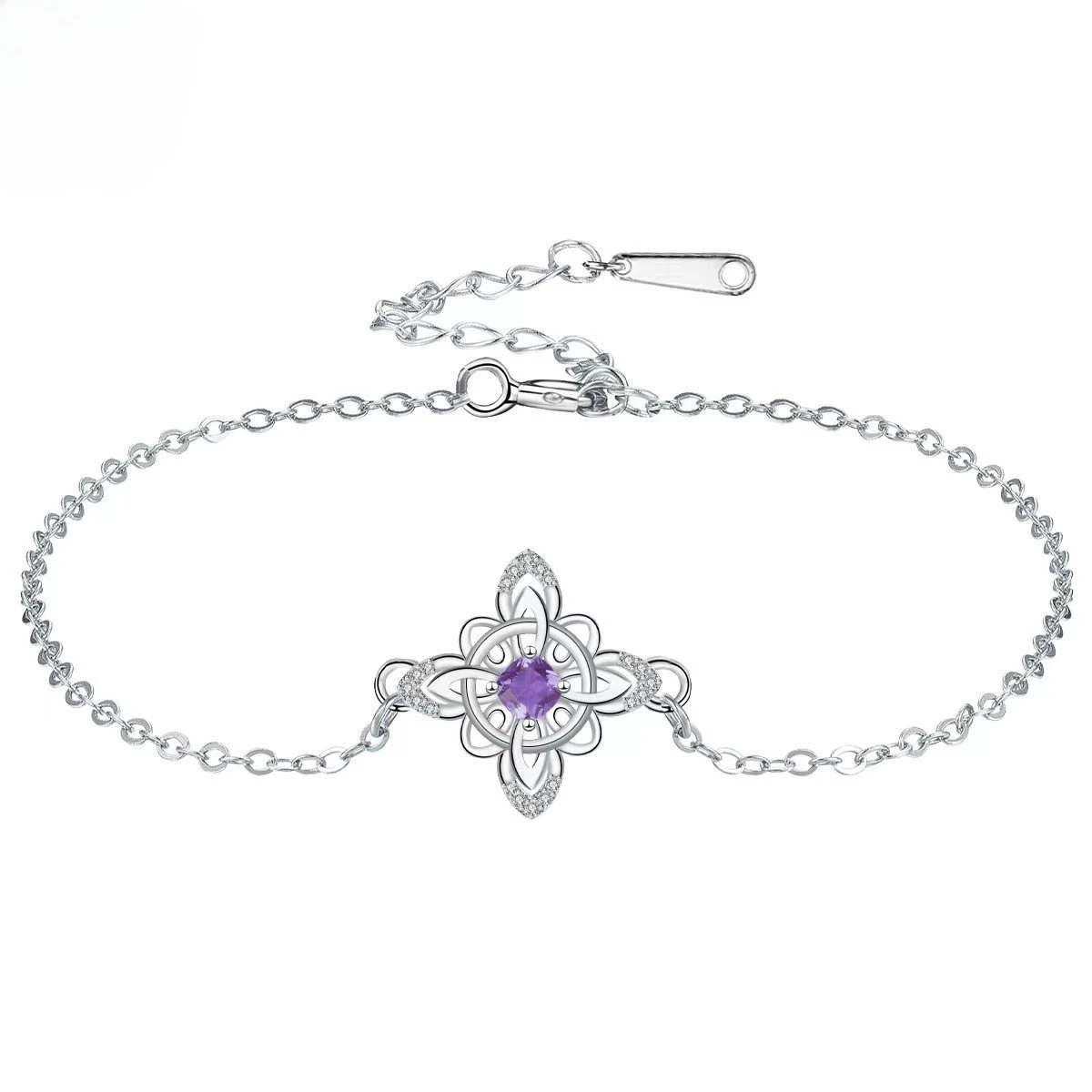Thai Silver Witch Knot Bracelet with Purple Cubic Zirconia Protection Amulet Wicca Witchcraft Bangle for Women Wiccan Jewelry
Thai Silver Witch Knot Bracelet with Purple Cubic Zirconia Protection Amulet Wicca Witchcraft Bangle for Women Wiccan Jewelry
