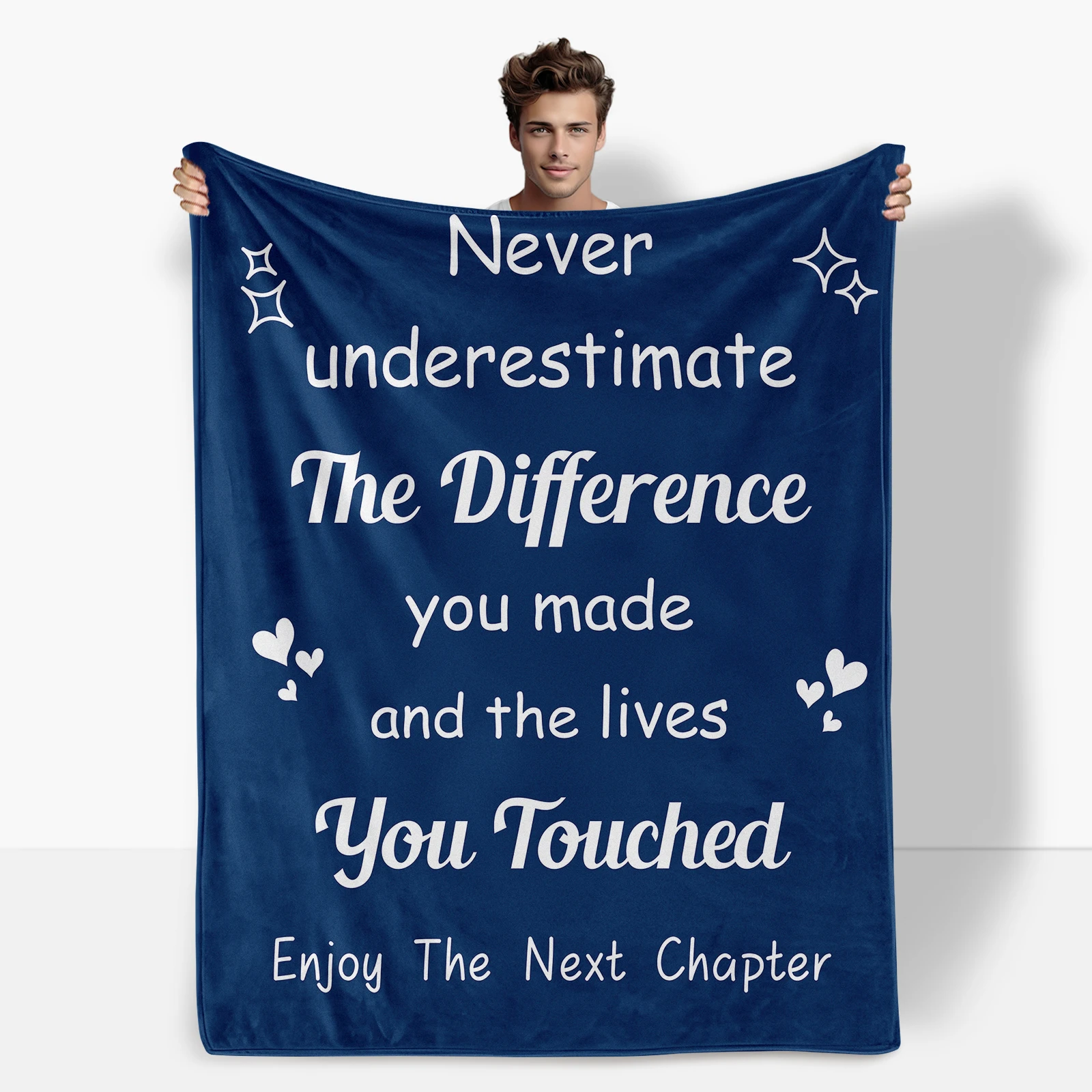 Flannel blanket in blue featuring sincere wishes to friends symbolizing support and care in friendship
Flannel blanket in blue featuring sincere wishes to friends symbolizing support and care in friendship