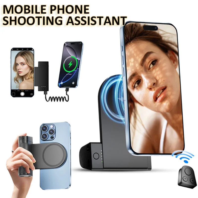 Portable Magnetic Phone Camera Grip Bluetooth Remote Control Anti-Shake Handle Desktop Stand for iPhone Android Vlog Photography
Portable Magnetic Phone Camera Grip Bluetooth Remote Control Anti-Shake Handle Desktop Stand for iPhone Android Vlog Photography