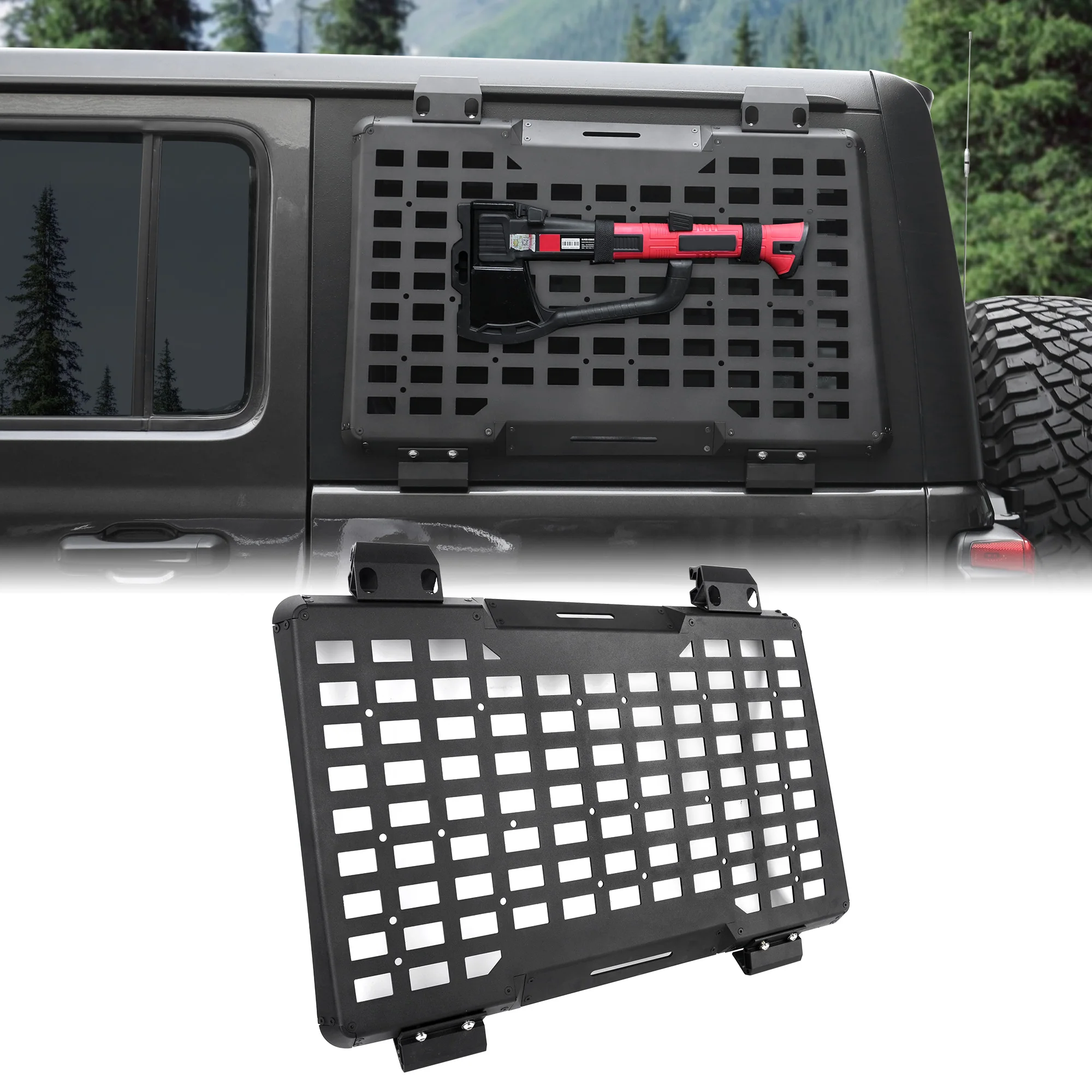 Rear Left Window Cargo Storage Rack MOLLE Panel Window Protection Kit For Jeep Wrangler JL 2018-2025 4-Door Exterior Accessories
Rear Left Window Cargo Storage Rack MOLLE Panel Window Protection Kit For Jeep Wrangler JL 2018-2025 4-Door Exterior Accessories
