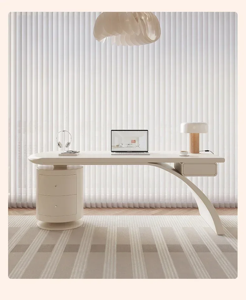 Современный минималистичный письменный стол во французском кремовом стиле, светлый роскошный письменный стол, компьютерный стол из цельного дерева
Современный минималистичный письменный стол во французском кремовом стиле, светлый роскошный письменный стол, компьютерный стол из цельного дерева