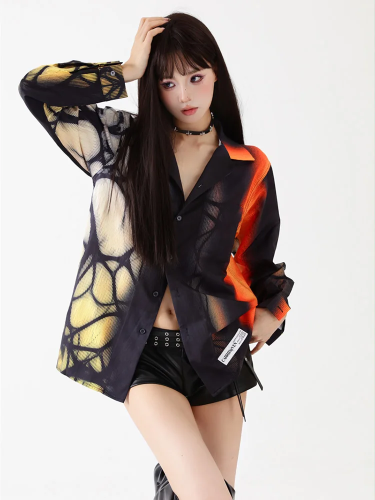 Autumn New Printed Long-sleeved Shirt Top Women's Clothing Female Single-breasted Turn Down Collar Blouse Femme Street style
Autumn New Printed Long-sleeved Shirt Top Women's Clothing Female Single-breasted Turn Down Collar Blouse Femme Street style