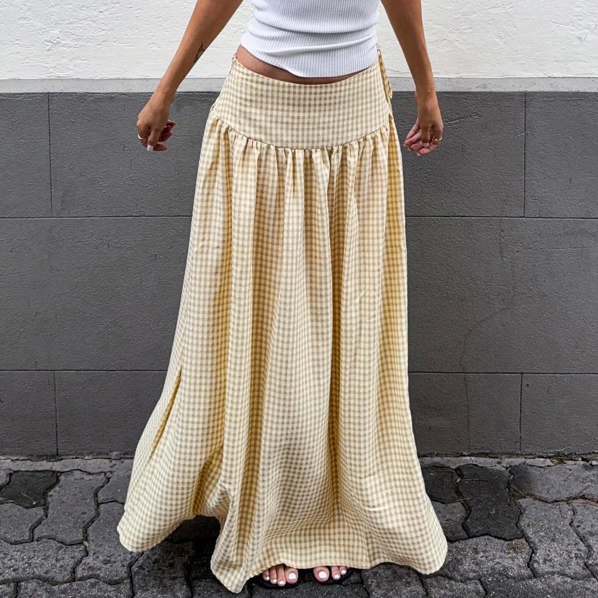 Длинная юбка в клетку Linad Street Chic, повседневная, на шнурке, прямая, весенняя мода, юбка до щиколотки, 2026, для пляжа
Длинная юбка в клетку Linad Street Chic, повседневная, на шнурке, прямая, весенняя мода, юбка до щиколотки, 2026, для пляжа