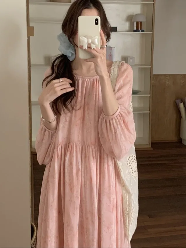 Loose Bubble Sve Floral Print Chiffon Dr Women's Spring New Vaion Sle Long Dr Big Bal Dr
Loose Bubble Sve Floral Print Chiffon Dr Women's Spring New Vaion Sle Long Dr Big Bal Dr