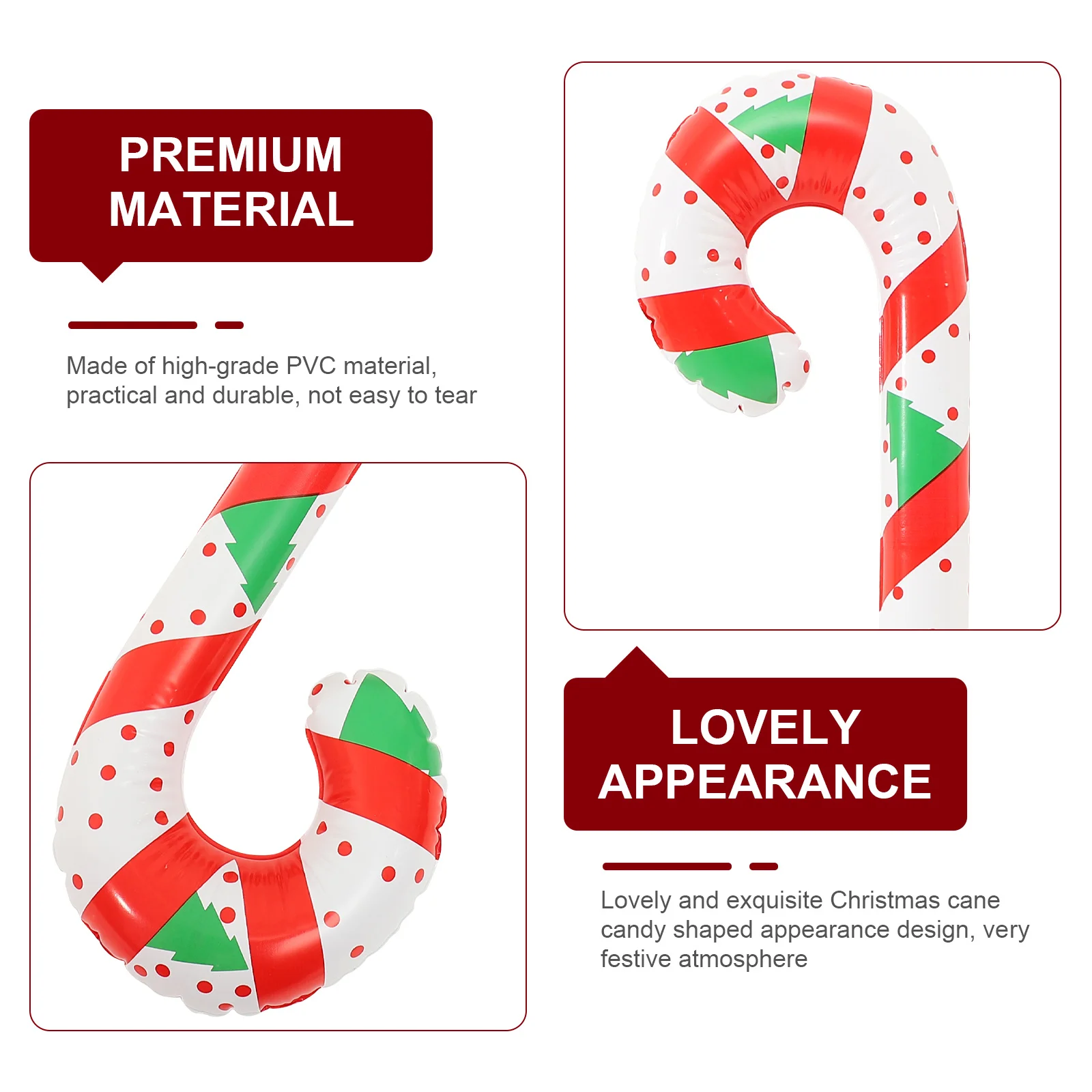 4Pcs Inflatable Candy Canes Xmas Christmas PVC Material Decorative Balloons Party Fun Props Candy Cane Birthday Decorations
4Pcs Inflatable Candy Canes Xmas Christmas PVC Material Decorative Balloons Party Fun Props Candy Cane Birthday Decorations