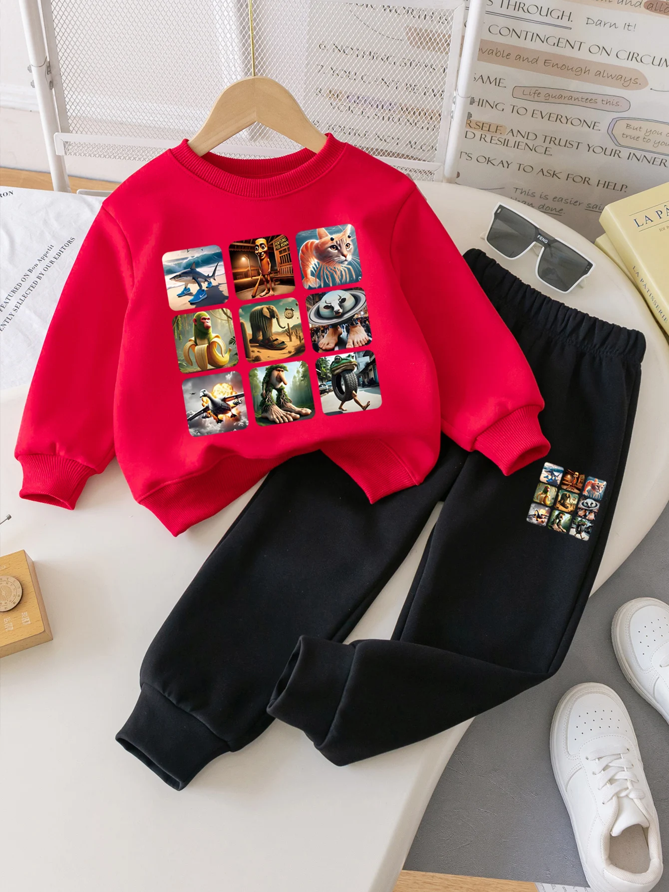 Boys' hoodie and pants autumn fabric soft and comfortable Shan Hai Jing pattern boys' fashion set 2pcs
Boys' hoodie and pants autumn fabric soft and comfortable Shan Hai Jing pattern boys' fashion set 2pcs