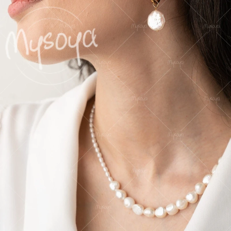 MYSOYA 4-5mm & 7-8mm White Freshwater Baroque Pearl Necklace, Suitable for Birthday/Wedding/Mother's Day/Father's Day Gift A0946
MYSOYA 4-5mm & 7-8mm White Freshwater Baroque Pearl Necklace, Suitable for Birthday/Wedding/Mother's Day/Father's Day Gift A0946