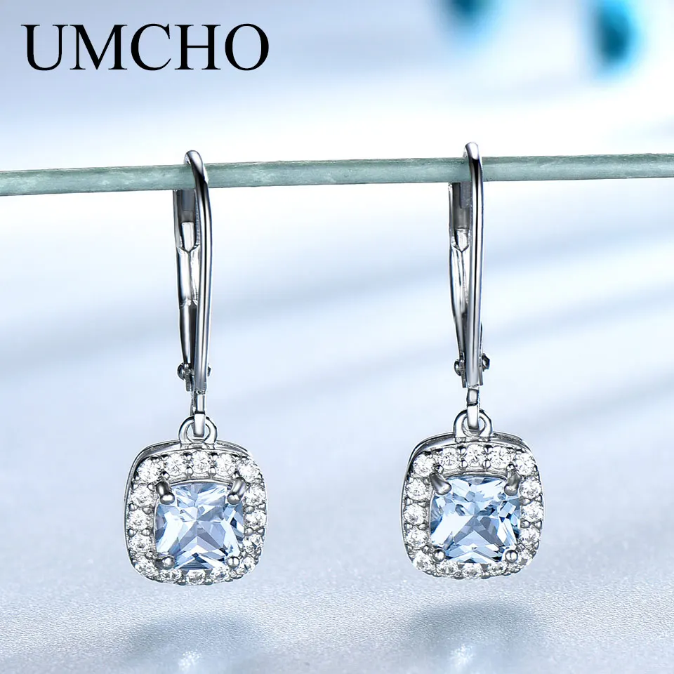 Blue Topaz Earring Cushion 5*5mm Dangle Earrings 925 Sterling Silver Earring for Women
Blue Topaz Earring Cushion 5*5mm Dangle Earrings 925 Sterling Silver Earring for Women