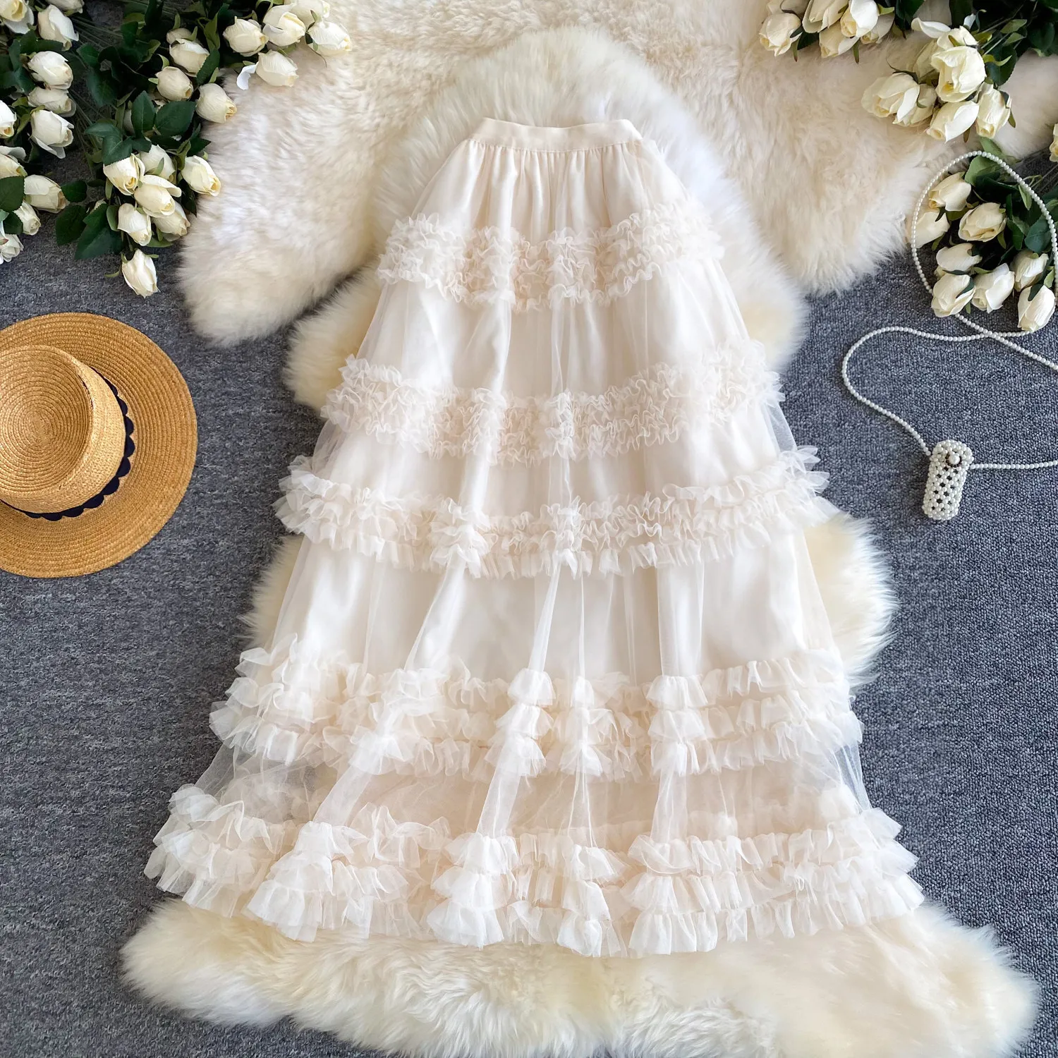 New 2026 High-waisted Mesh Hollowed-out Cake For Women Spring Summer Pleated Versatile A-line Slimming Long Skirt
New 2026 High-waisted Mesh Hollowed-out Cake For Women Spring Summer Pleated Versatile A-line Slimming Long Skirt