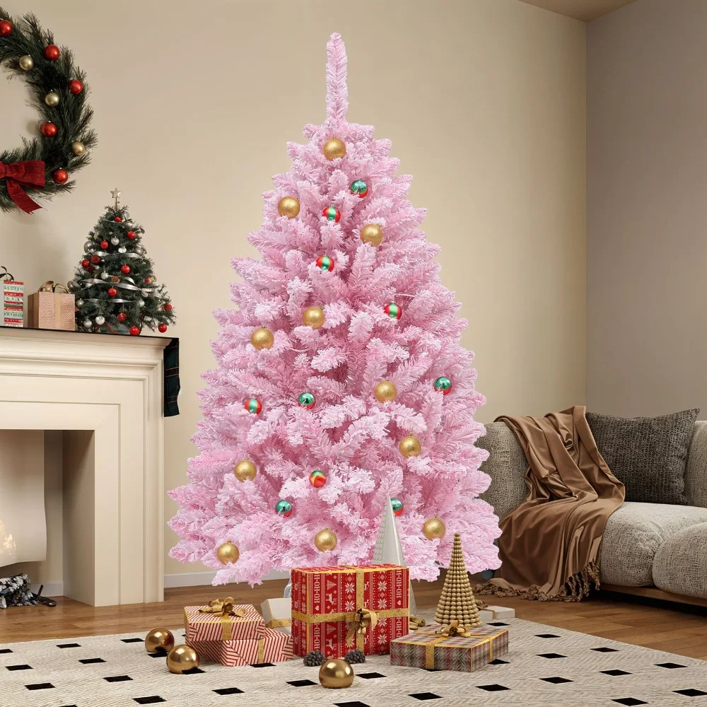 4.5ft Prelit Pink Flocked Artificial Christmas Tree with 400 Tips & 200 Lights
4.5ft Prelit Pink Flocked Artificial Christmas Tree with 400 Tips & 200 Lights