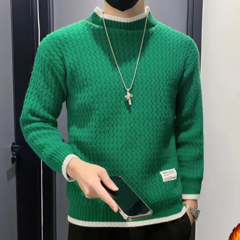 Fall Thicken Solid Color RetroPullover Sweater Men Khaki Sweter Korean Sweater Designer Fashion Knit Thicken Pullover Sweater
Fall Thicken Solid Color RetroPullover Sweater Men Khaki Sweter Korean Sweater Designer Fashion Knit Thicken Pullover Sweater