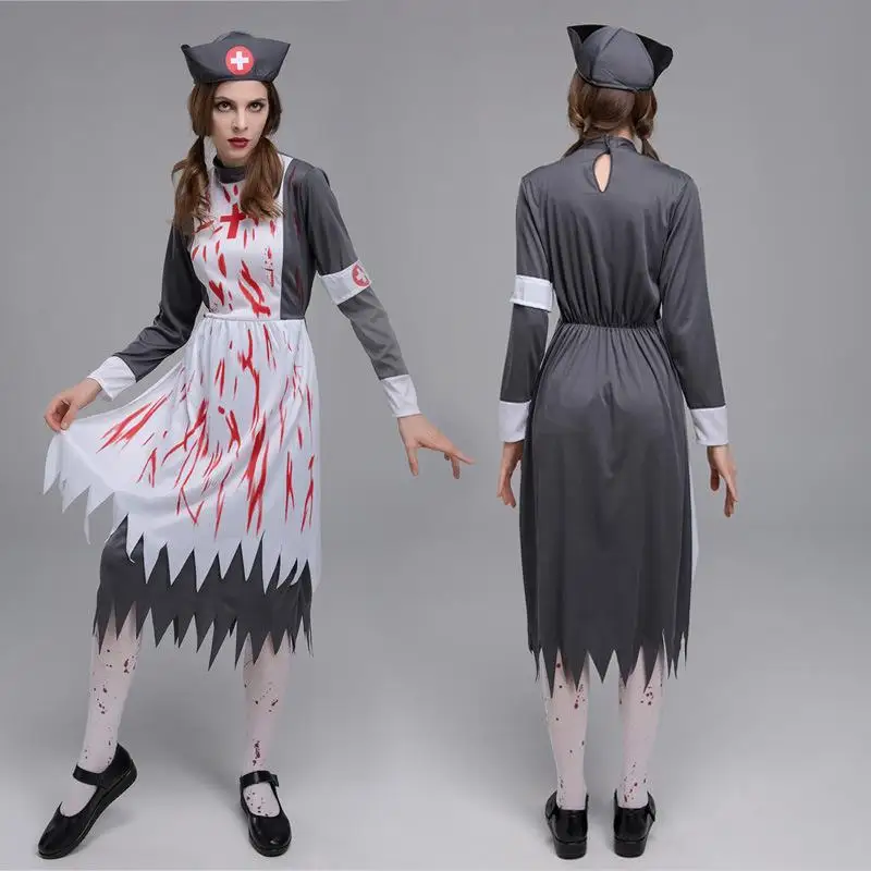 Halloween Bloodstained Nurse Adult Costume Cosplay Masquerade Party Horror Bloody Female Nurse Outfit Stage Performance Clothing
Halloween Bloodstained Nurse Adult Costume Cosplay Masquerade Party Horror Bloody Female Nurse Outfit Stage Performance Clothing