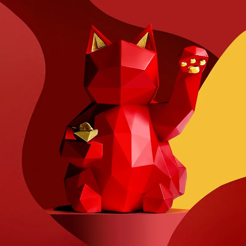 Simple geometric lucky cat new resin crafts ornaments living room study bedroom store model ornaments decoration
Simple geometric lucky cat new resin crafts ornaments living room study bedroom store model ornaments decoration