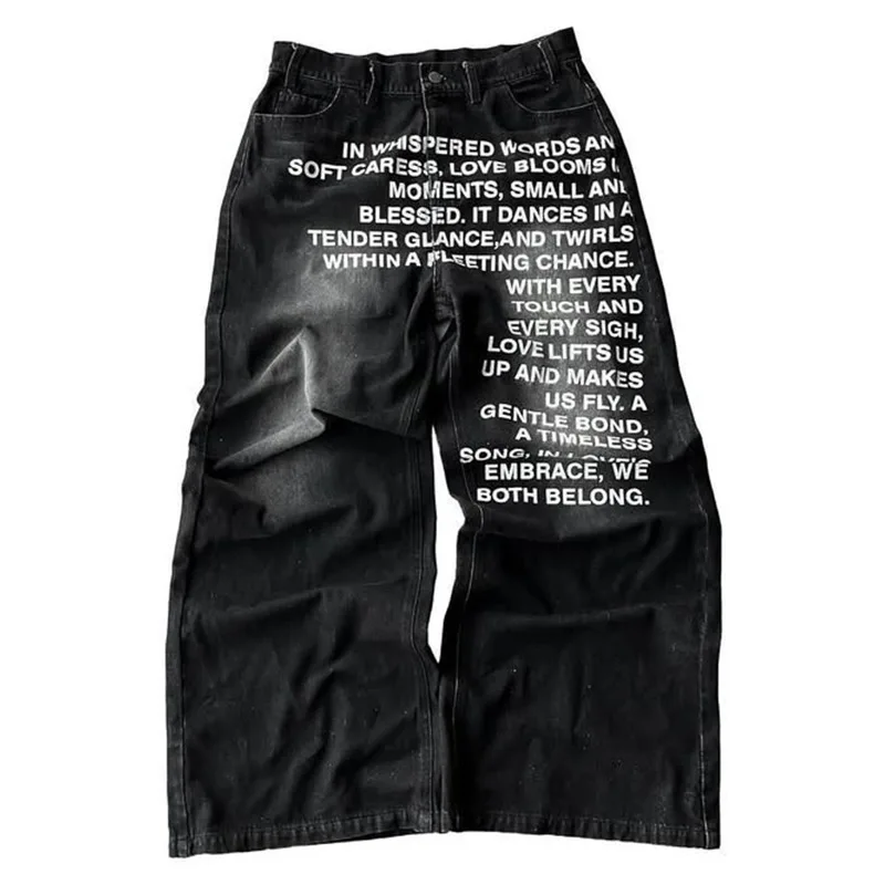 Washed Korean American Retro Letter Pattern Printed Loose Street Fashion Straight Leg Men's Jeans High Waist Straight Tube
Washed Korean American Retro Letter Pattern Printed Loose Street Fashion Straight Leg Men's Jeans High Waist Straight Tube