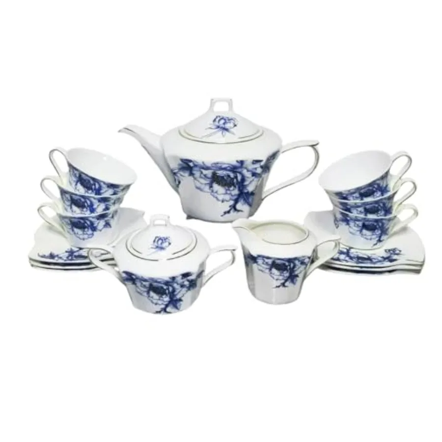 Чайный сервиз Porlien Blue Floral из 17 предметов на 6 чашек с блюдцами, чайником, молочником и сахарницей
Чайный сервиз Porlien Blue Floral из 17 предметов на 6 чашек с блюдцами, чайником, молочником и сахарницей