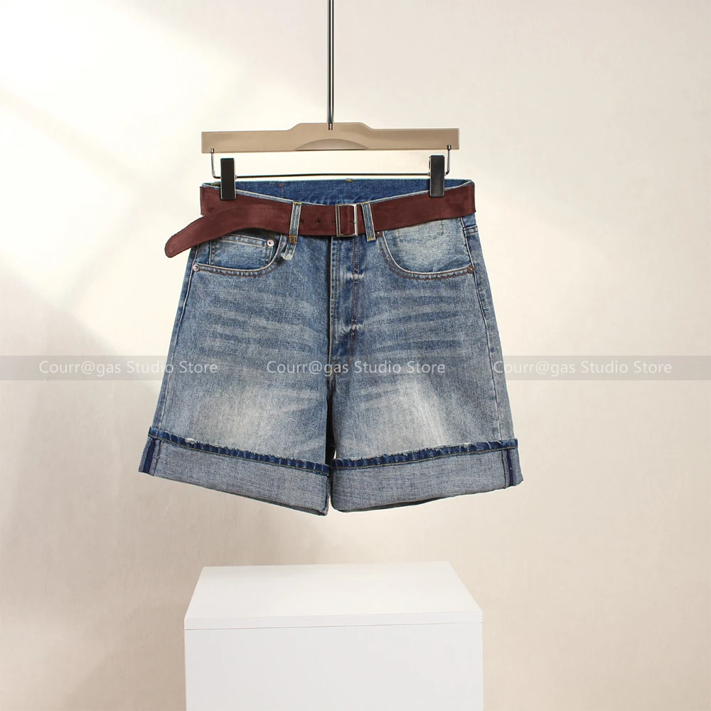 Hundreds of high-waisted washed denim with belt wide-leg shorts 24 spring and summer new women's clothing
Hundreds of high-waisted washed denim with belt wide-leg shorts 24 spring and summer new women's clothing