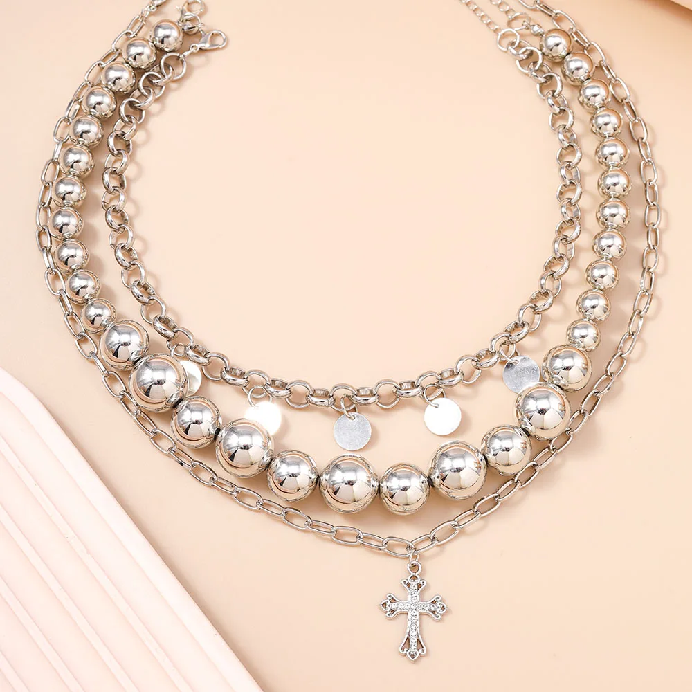 3pcs Gothic Cross Pendant Necklace for Men Women Silver Beads Choker Necklace Punk Hip Hop Jewelry Gift
3pcs Gothic Cross Pendant Necklace for Men Women Silver Beads Choker Necklace Punk Hip Hop Jewelry Gift