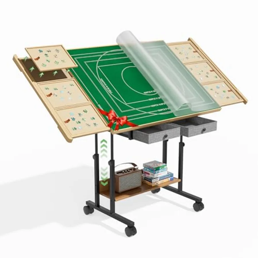 Puzzle Table with Drawers - 2000 Pieces Jigsaw Puzzles Table for Adults, Tilting Puzzle Board with 6 Sorting Trays and Cover, T
Puzzle Table with Drawers - 2000 Pieces Jigsaw Puzzles Table for Adults, Tilting Puzzle Board with 6 Sorting Trays and Cover, T