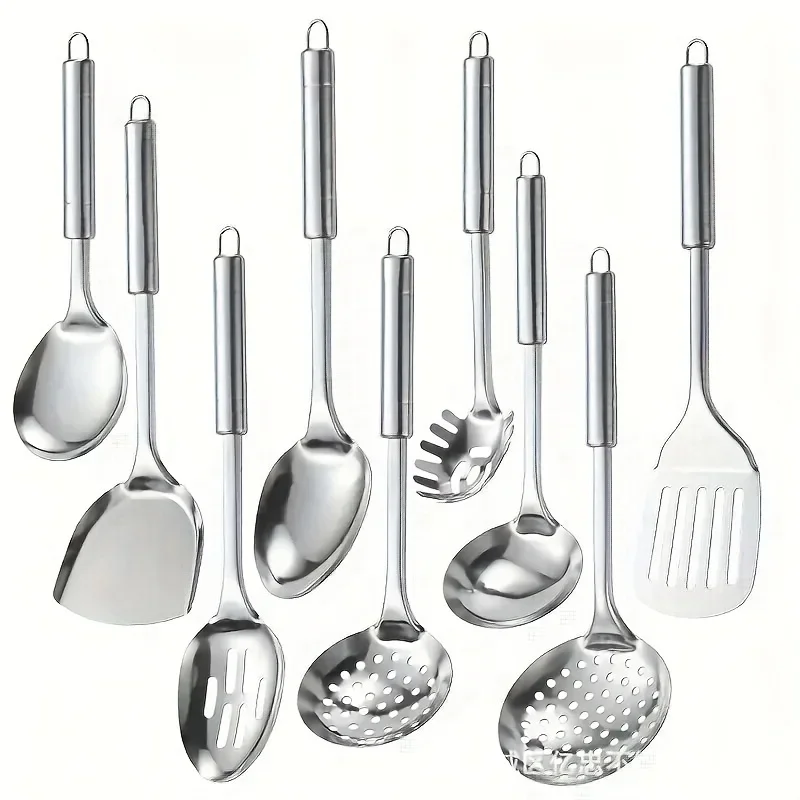 9-Piece Modern Stainless Steel Cooking Utensil Set - Non-Stick, Washable, Easy Storage, Ideal for Home Chefs and Culinary
9-Piece Modern Stainless Steel Cooking Utensil Set - Non-Stick, Washable, Easy Storage, Ideal for Home Chefs and Culinary