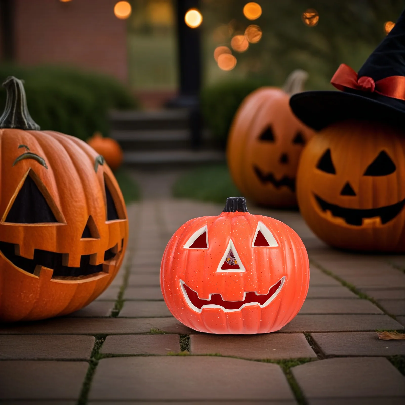 Hollow Out Pumpkin Lantern 8 Inch Round LED Light Plastic Jack O Lantern Halloween Decoration Holiday Lighting Pumpkin Decor
Hollow Out Pumpkin Lantern 8 Inch Round LED Light Plastic Jack O Lantern Halloween Decoration Holiday Lighting Pumpkin Decor