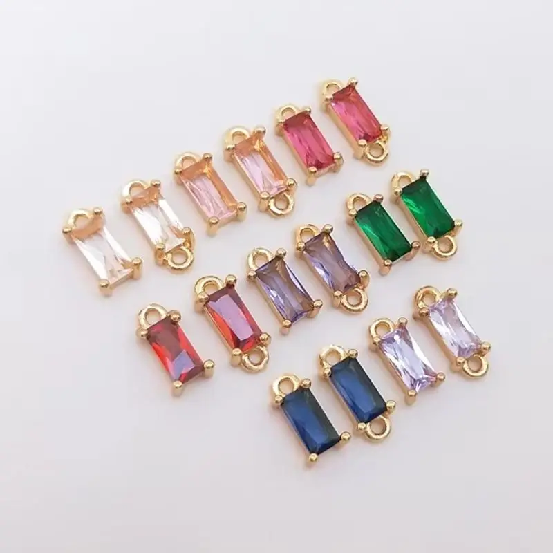 14K Gold Color Rectangular zircon small pendant zirconium double hanging hand hanging decoration DIY bracelet first accessories
14K Gold Color Rectangular zircon small pendant zirconium double hanging hand hanging decoration DIY bracelet first accessories