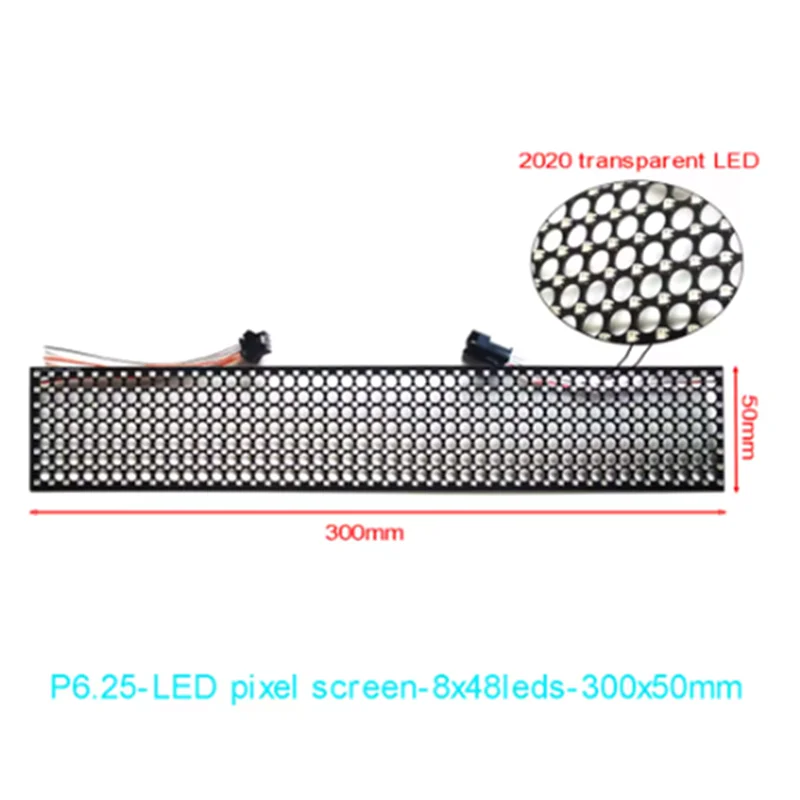 Светодиодный экран P6.25-300x50мм с центральным расстоянием между светодиодами, полноцветный, на основе WS2812, протокол RGB SPI, 2020, малогабаритные светодиоды.
Светодиодный экран P6.25-300x50мм с центральным расстоянием между светодиодами, полноцветный, на основе WS2812, протокол RGB SPI, 2020, малогабаритные светодиоды.