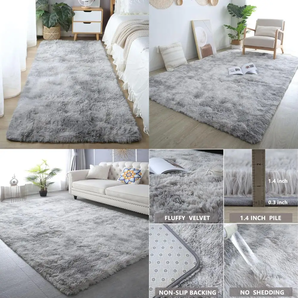 Contemporary Plush Area Rug for Living Spaces, Non-Slip for Bedrooms, Nurseries, and Kids' Rooms - Tie-Dyed Light Gray, 5x7
Contemporary Plush Area Rug for Living Spaces, Non-Slip for Bedrooms, Nurseries, and Kids' Rooms - Tie-Dyed Light Gray, 5x7