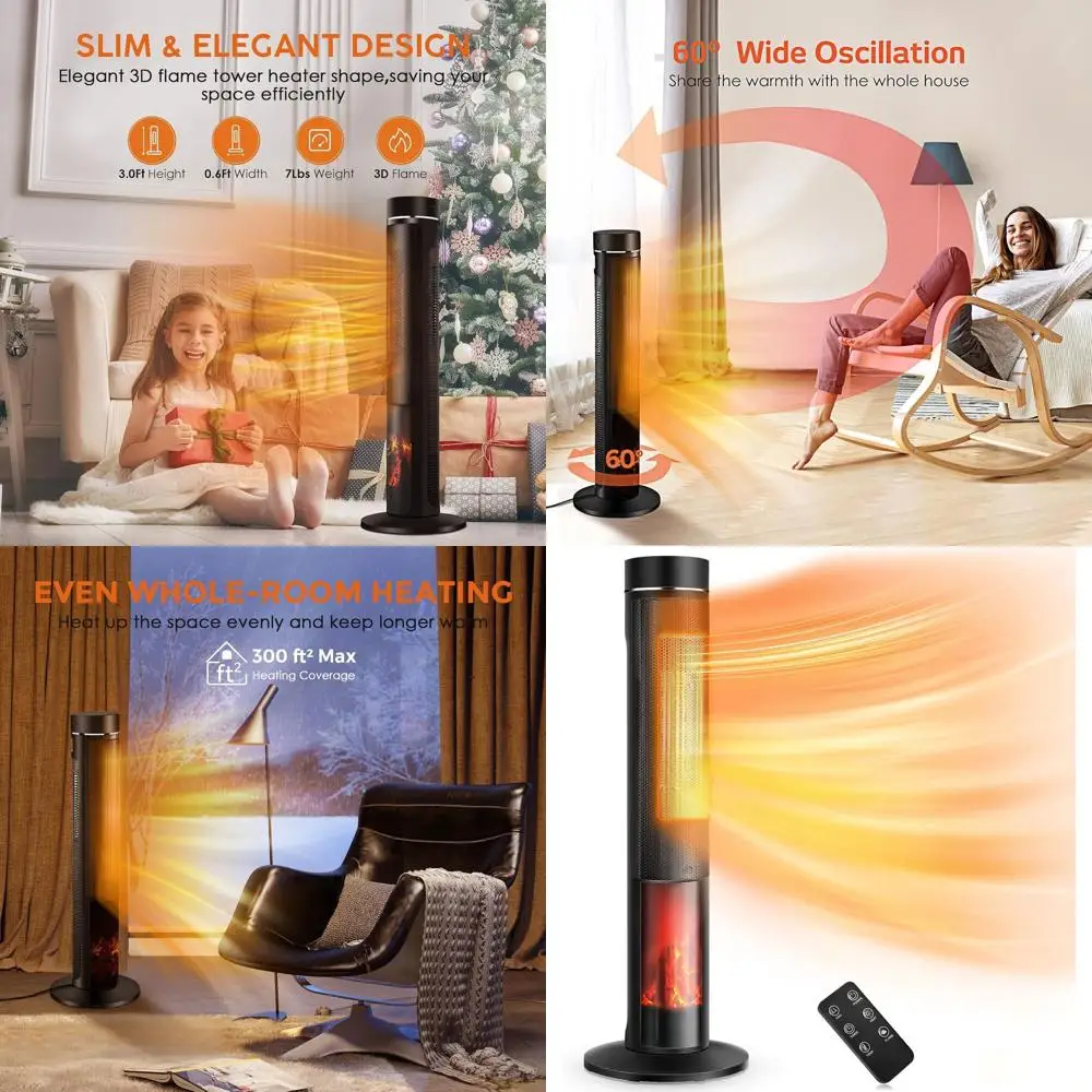 Электрический камин-обогреватель PTC 1500 Вт с регулируемой температурой, 3D-эффектом пламени, таймером на 12 часов, функцией осцилляции и пультом ДУ для больших помещений
Электрический камин-обогреватель PTC 1500 Вт с регулируемой температурой, 3D-эффектом пламени, таймером на 12 часов, функцией осцилляции и пультом ДУ для больших помещений