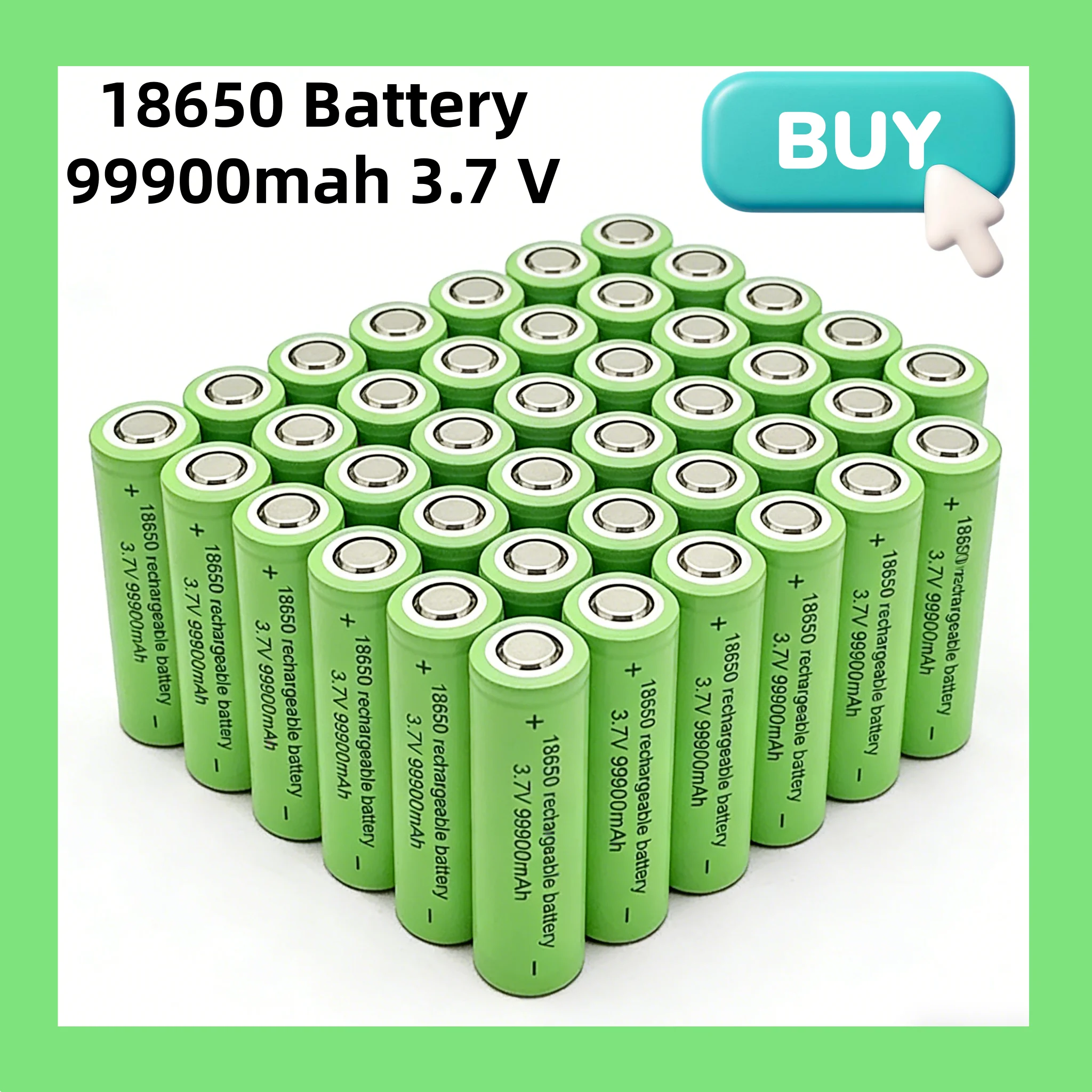 NEW Original 18650 Battery 99900mah 3.7 V 18650 Lithium Rechargeable Battery for Flashlight Batteries Toy Electrical Charging
NEW Original 18650 Battery 99900mah 3.7 V 18650 Lithium Rechargeable Battery for Flashlight Batteries Toy Electrical Charging