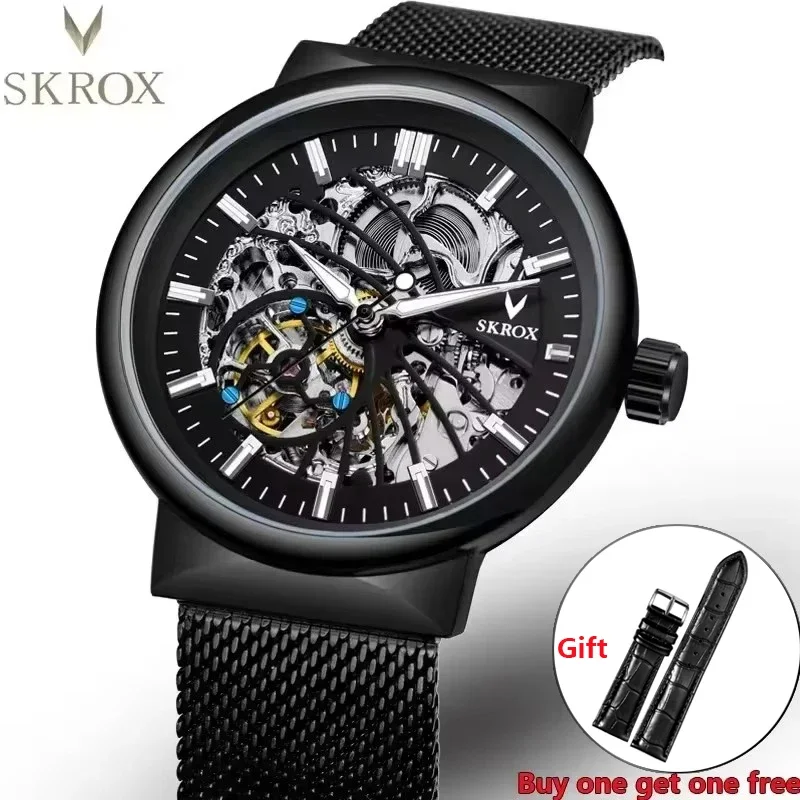 SKROX Luminous Automatic Movement Ultra Thin Man Watch Steel Skeleton Mechanical Wrist Watches Luxury Designer High Quality 2024
SKROX Luminous Automatic Movement Ultra Thin Man Watch Steel Skeleton Mechanical Wrist Watches Luxury Designer High Quality 2024