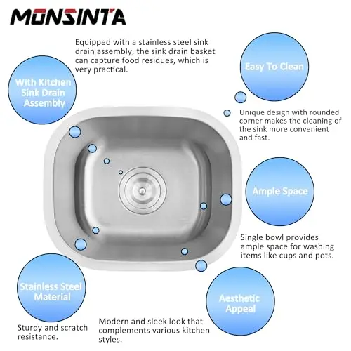 Stainless Steel Undermount Bar Sink 14x12x8 With Drain Assembly For RV, Outdoor, Laundry, Utility And Bathroom
Stainless Steel Undermount Bar Sink 14x12x8 With Drain Assembly For RV, Outdoor, Laundry, Utility And Bathroom