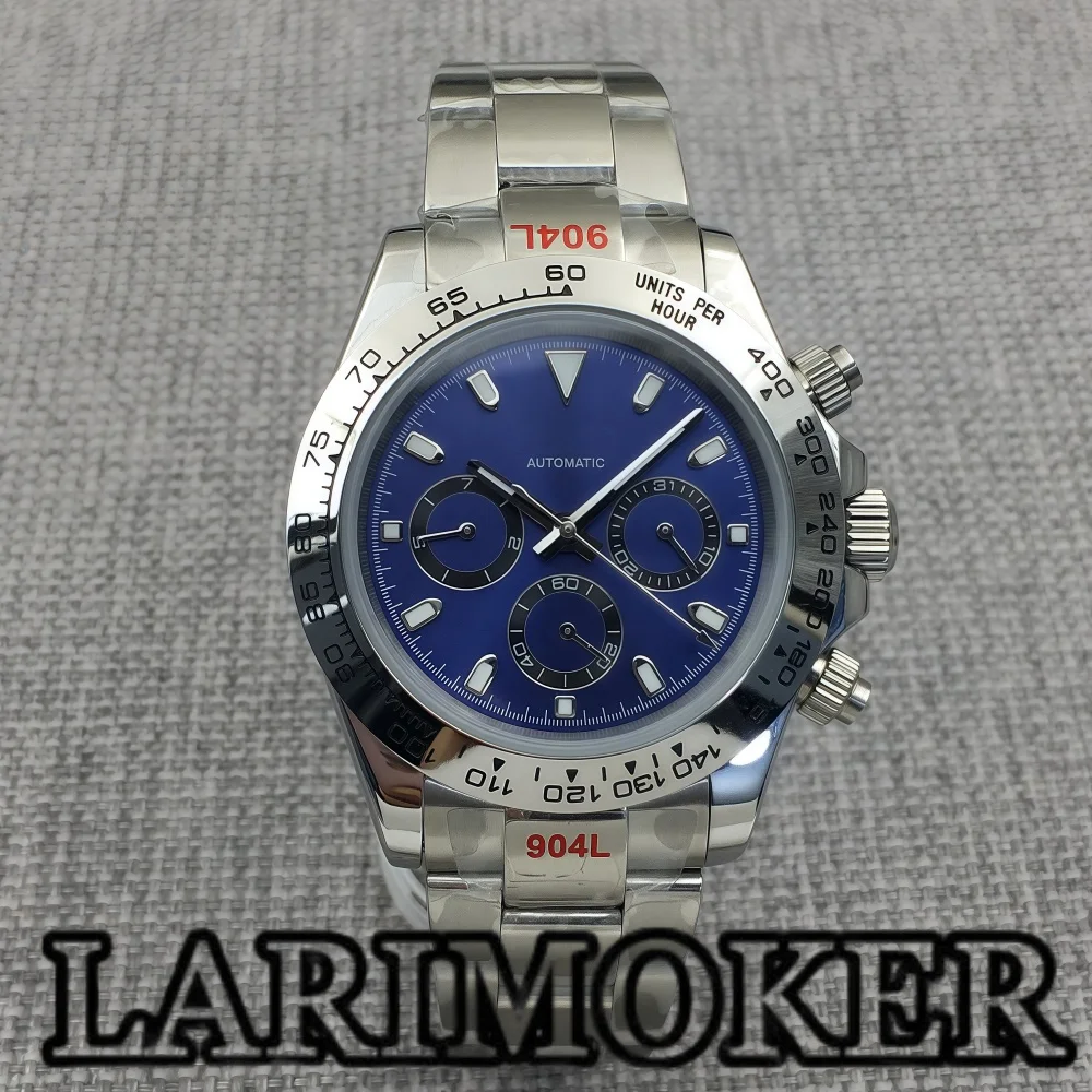 LARIMOKER 39MM automatic mechanical watch stainless steel sapphire glass blue dial silver bezel glowing men's waterproof watch
LARIMOKER 39MM automatic mechanical watch stainless steel sapphire glass blue dial silver bezel glowing men's waterproof watch