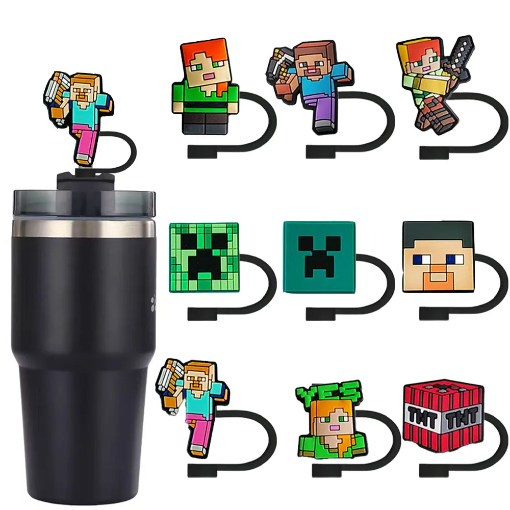 Cartoon game silicone straw cap, 10mm straw stopper for 30&40 ounce drinking cups, reusable, leak-proof design, with suspension 
Cartoon game silicone straw cap, 10mm straw stopper for 30&40 ounce drinking cups, reusable, leak-proof design, with suspension