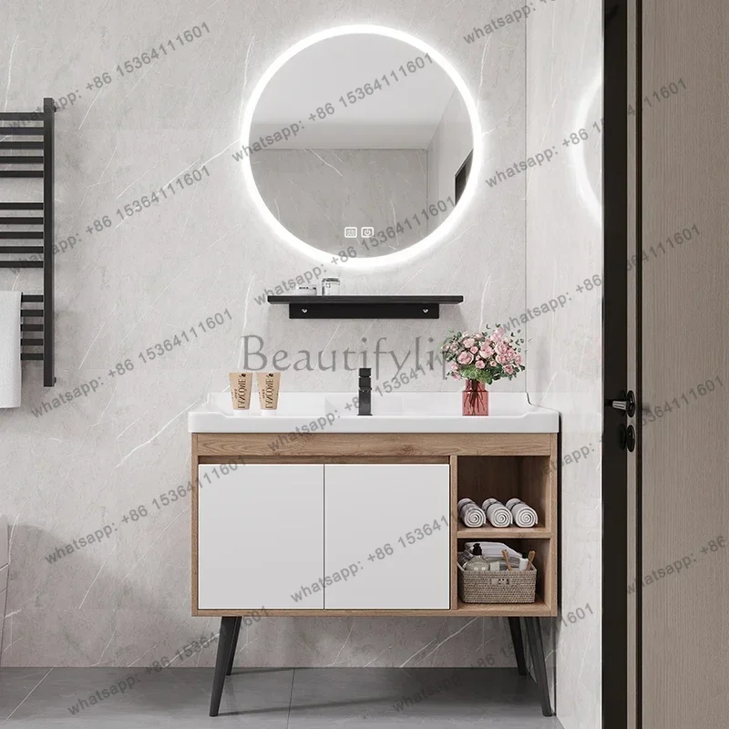 Bathroom Cabinets Multifunction Vanity with Sink Mirror Cabinets with Lamp Simple Home Furniture Arredo Bagno
Bathroom Cabinets Multifunction Vanity with Sink Mirror Cabinets with Lamp Simple Home Furniture Arredo Bagno