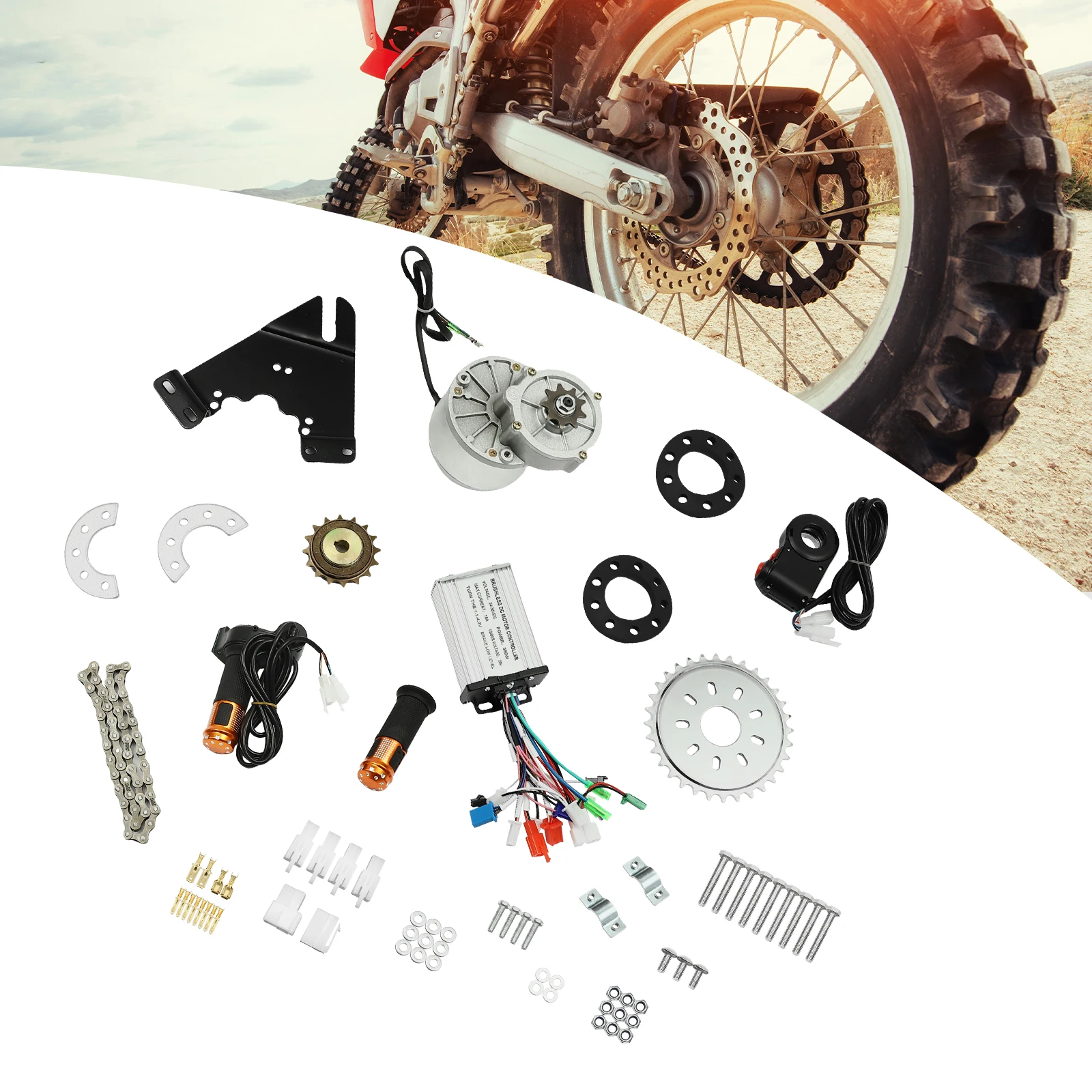 36V 350W Electric Bicycle Conversion Kit, Adjustable Speed Motor Set for Spoke Wheel Bike, Rear Installation Kit, Thumb Knob
36V 350W Electric Bicycle Conversion Kit, Adjustable Speed Motor Set for Spoke Wheel Bike, Rear Installation Kit, Thumb Knob