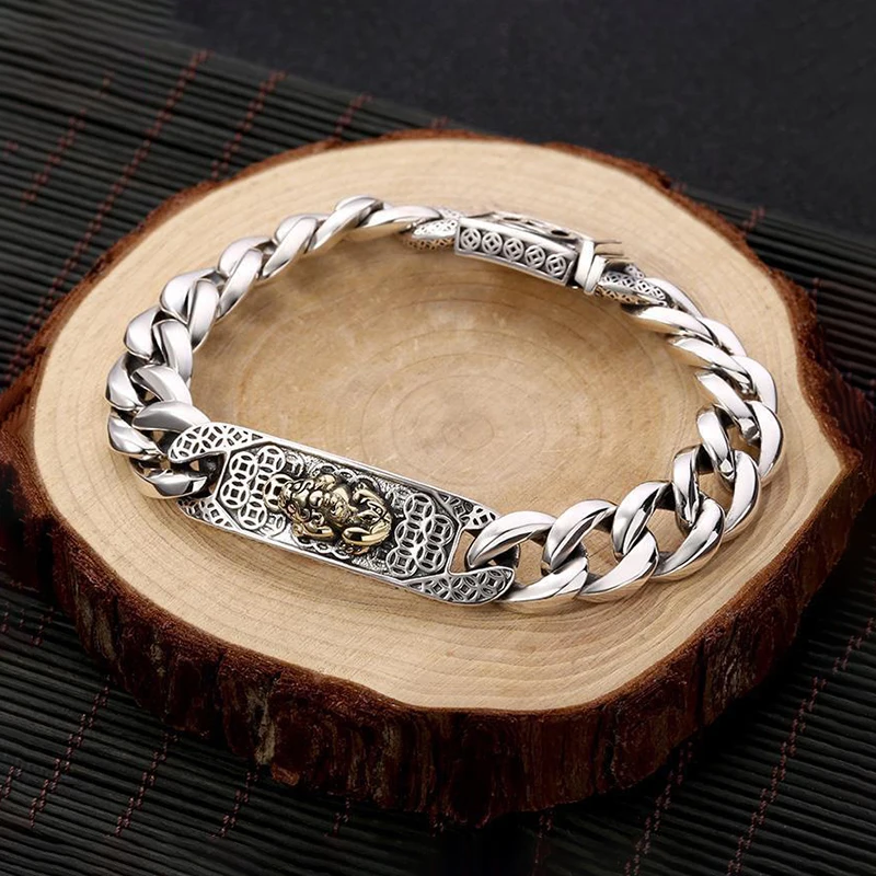 Retro Style Silver Cuban Bracelet Fashion Ancient Copper Money Auspicious Chain Jewelry Men Party Friendship Gift
Retro Style Silver Cuban Bracelet Fashion Ancient Copper Money Auspicious Chain Jewelry Men Party Friendship Gift