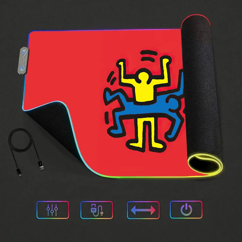 Mousepads Graffiti Gaming MousePad Harings LED Table Pads Backlit Rubber Keiths Desktop XXL RGB Bonito Desk Art Micro USB
Mousepads Graffiti Gaming MousePad Harings LED Table Pads Backlit Rubber Keiths Desktop XXL RGB Bonito Desk Art Micro USB