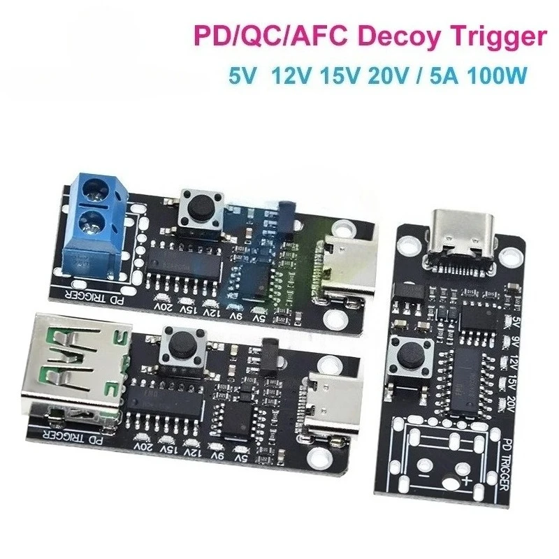 1/5PCS 100W 5A USB-C Fast Charge Trigger Board Module PD/QC Decoy Board Fast Charge USB Type-c PD 2.0 3.0 Boost Power Module
1/5PCS 100W 5A USB-C Fast Charge Trigger Board Module PD/QC Decoy Board Fast Charge USB Type-c PD 2.0 3.0 Boost Power Module