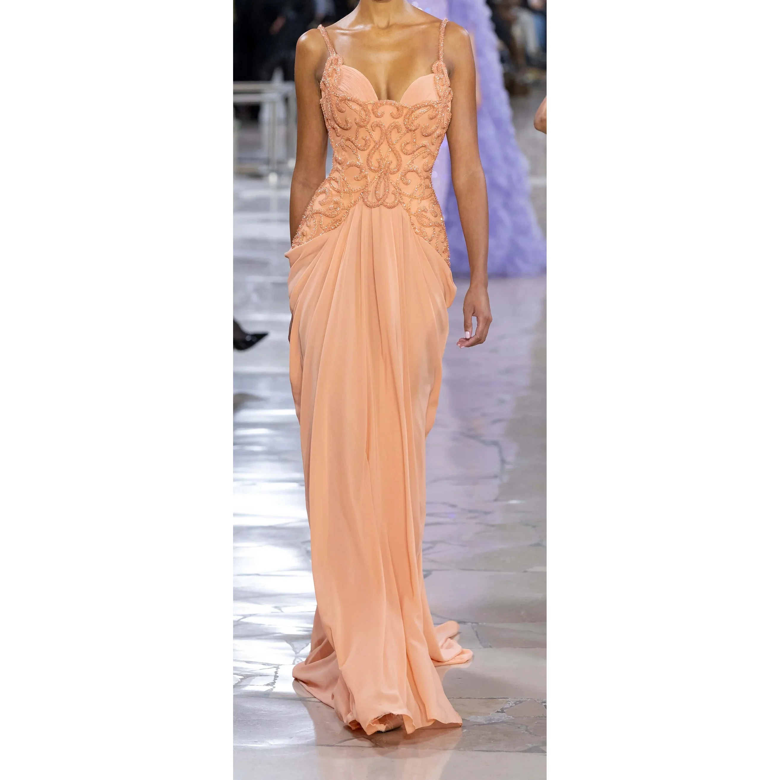 Custom Made Evening Dress Spaghetti Hollow Back Sweep Train Chiffon with Beading Sequins Party Dress
Custom Made Evening Dress Spaghetti Hollow Back Sweep Train Chiffon with Beading Sequins Party Dress