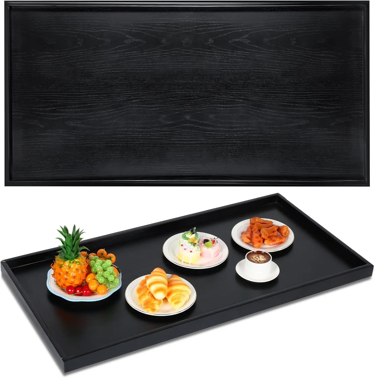 40 x 20 Inch Rectangle Walnut Wood Ottoman Tray, Handmade Decorative Serving Tray for Living Room, Coffee Table, Black
40 x 20 Inch Rectangle Walnut Wood Ottoman Tray, Handmade Decorative Serving Tray for Living Room, Coffee Table, Black