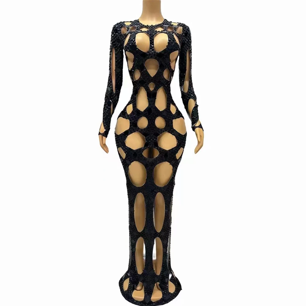 Flashing Black Mirrors Rhinestones Hollow Dress Birthday Prom Shining Stones Outfit Evening Celebrate Photoshoot Costume
Flashing Black Mirrors Rhinestones Hollow Dress Birthday Prom Shining Stones Outfit Evening Celebrate Photoshoot Costume