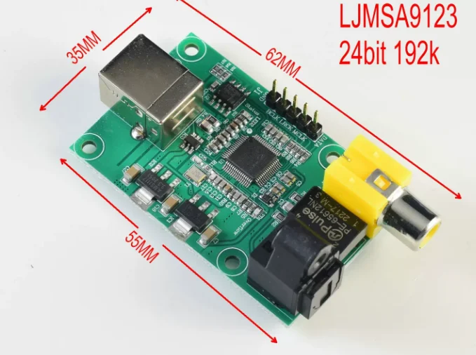 USB 2.0 to SPDIF Coaxial Optical I2S Converter SA9123 24Bit 192KHz Audio Module
USB 2.0 to SPDIF Coaxial Optical I2S Converter SA9123 24Bit 192KHz Audio Module